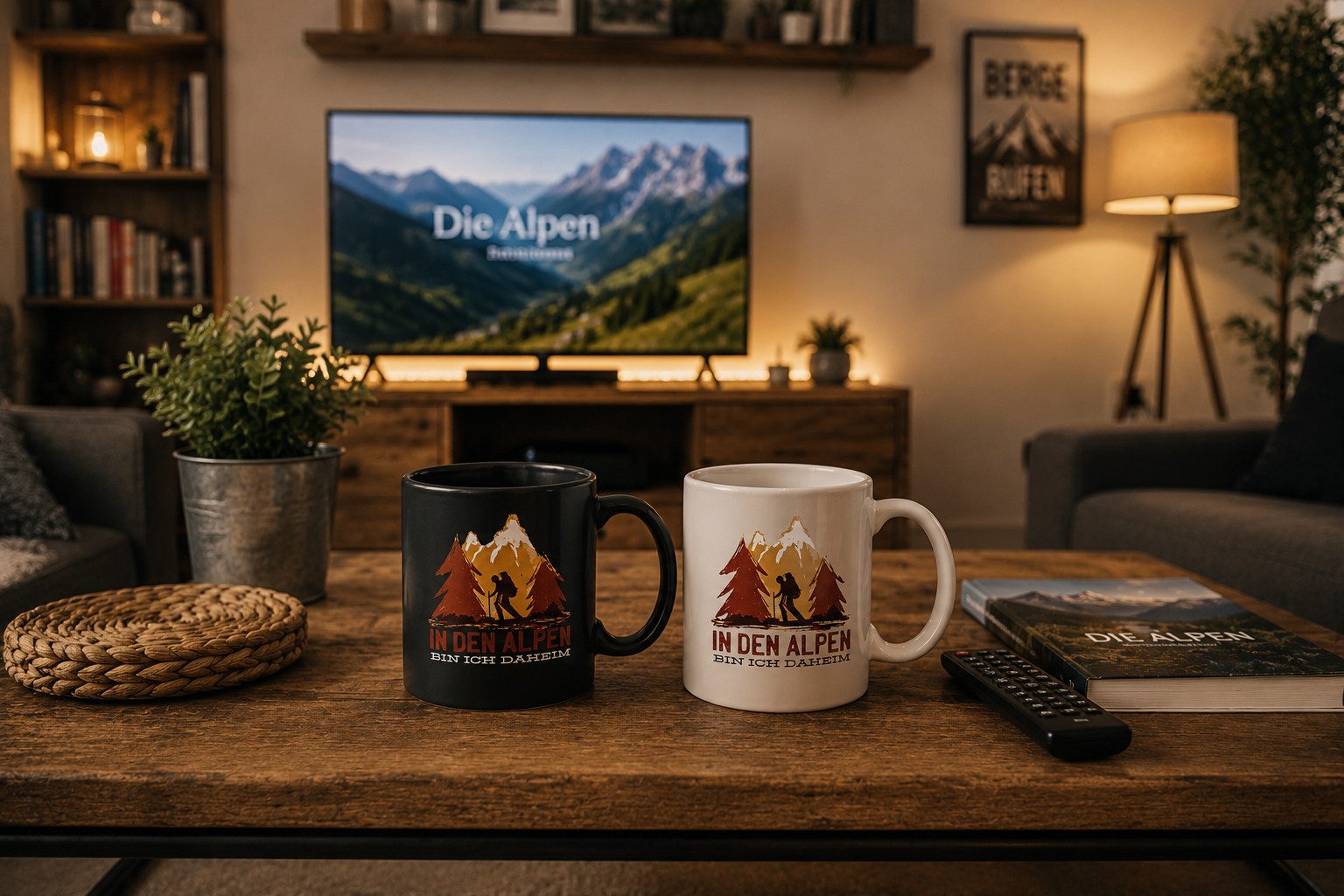 Blondie & Brownie Tasse Keramiktasse Alpenliebe Wanderer Bergsteigen Tanne Outdoor Abenteuer, 1-tlg., Keramik, Alpenliebe Bergliebe Keramiktasse