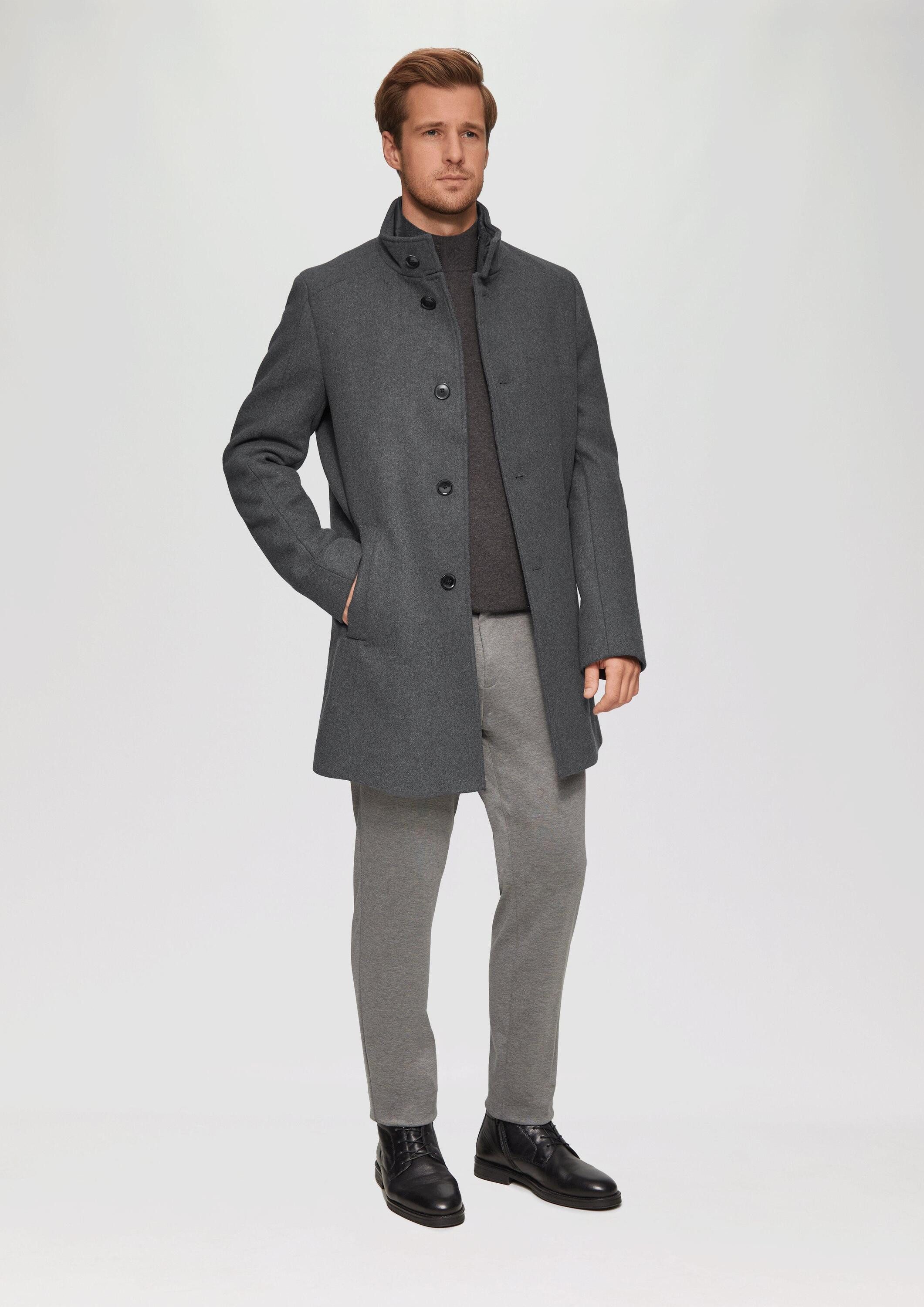 s.Oliver Wintermantel Outdoor-Mantel Mantel aus Wollmix mit fixiertem Stepp-Einsatz
