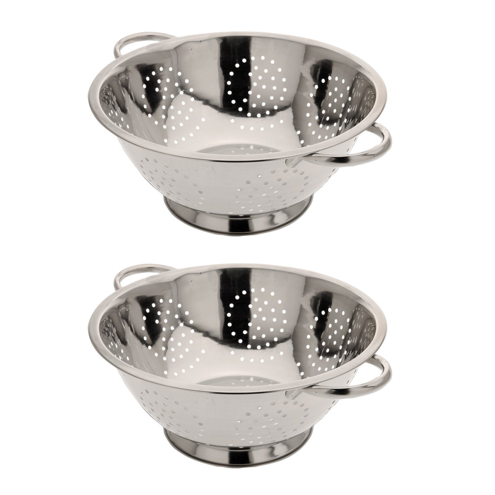 HAC24 Küchensieb Sieb Abtropfsieb Seiher Nudelsieb Salatsieb Metallsieb, Edelstahl, (2-St), mit Griffen Ø 24 cm