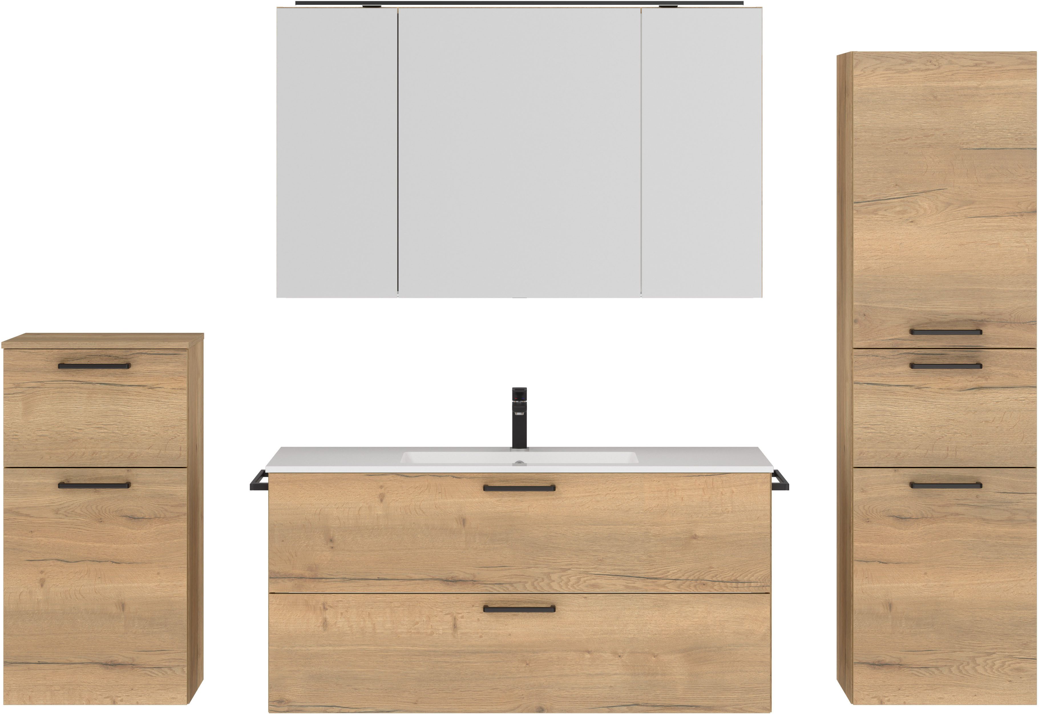 nobilia® Badmöbel-Set Tolvina, (4-St., vormontiert, mit günstig online kaufen