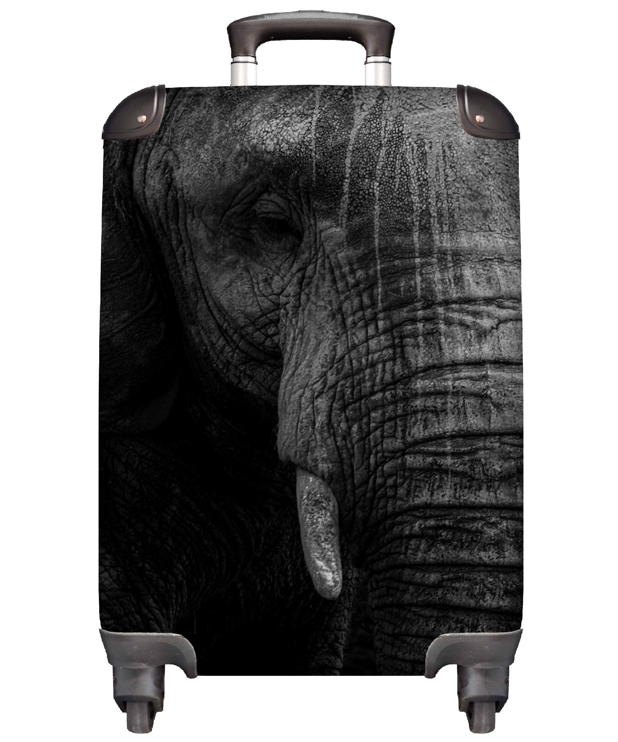 MuchoWow Handgepäckkoffer Elefant - Tier - Porträt, 4 Rollen, Reisetasche mit rollen, Handgepäck für Ferien, Trolley, Reisekoffer
