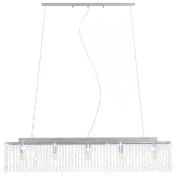 vidaXL Deckenleuchten Deckenleuchte mit Glasperlen Silbern 104 cm E14