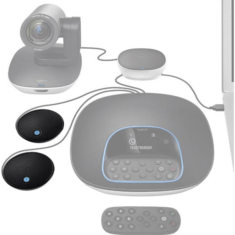 Logitech Mikrofon Erweiterungs-Mikrofone 989-000171, inkl. Kabel