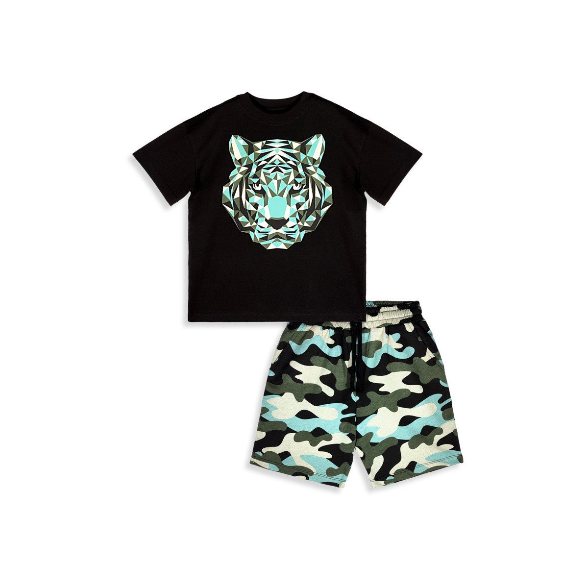 Denokids T-Shirt Set Tiger Jungen (1-tlg) Outfit-Set, Bekleidungsset, Kombi-Set, 2er-Set, Mini Set