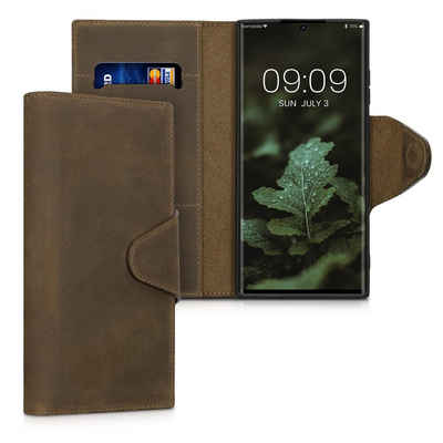 kalibri Handyhülle Hülle für Samsung Galaxy S22 Ultra, Leder Handyhülle Handy Case Cover - Schutzhülle Lederhülle