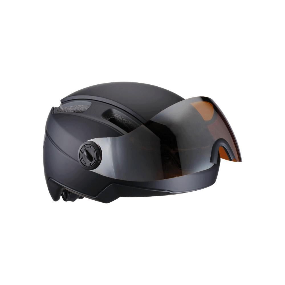 BBB Fahrradhelm BBB Helm Indra faceshield smoke mirror lens L matt schwarz
