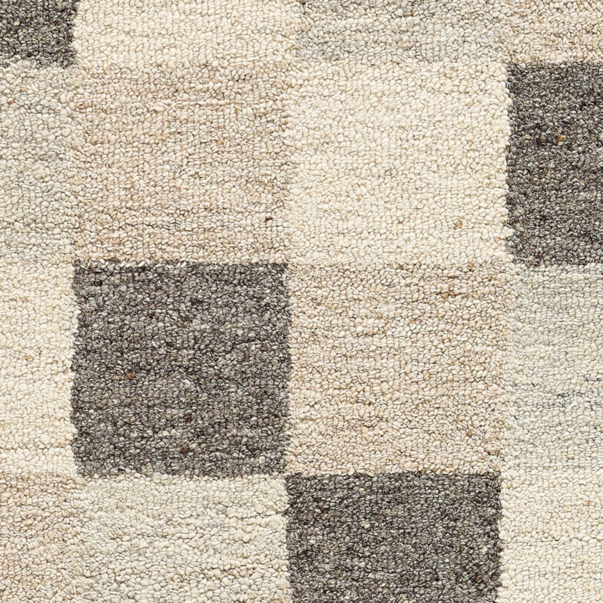 Natur Pur Teppich Natur Loop - handgetufteter moderner Wollteppich kariert, Rechteckig, moderner Handtuftteppich