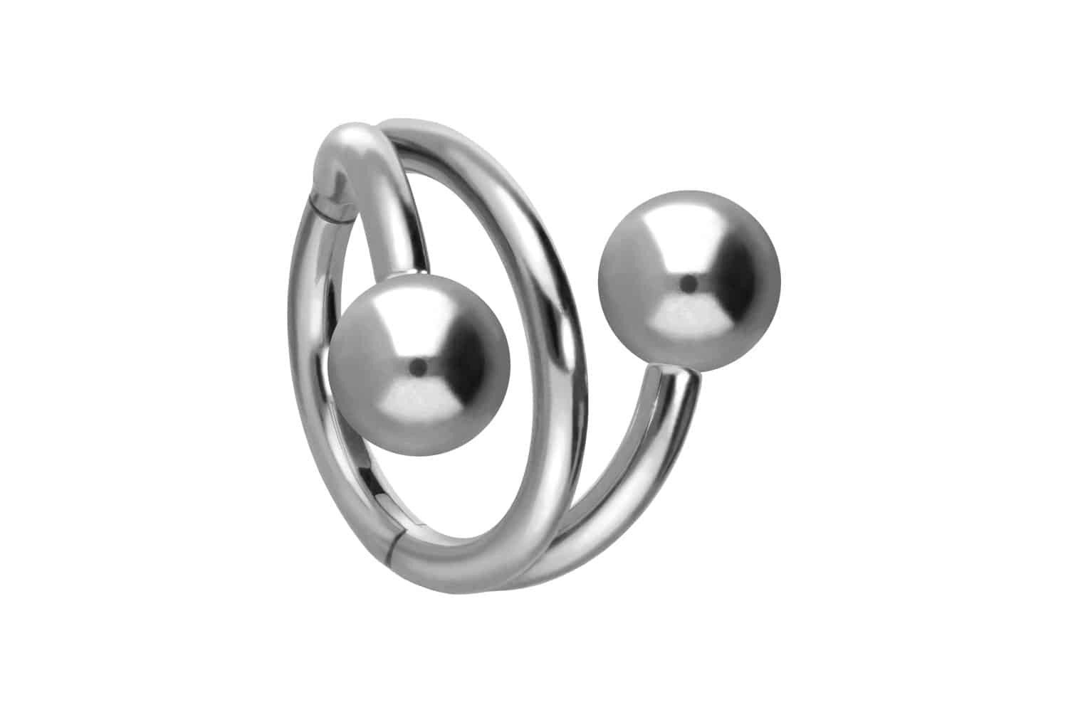 Piercing-Set Titan Segmentring Clicker mit Innengewinde 3 RINGE + 2 KUGELN