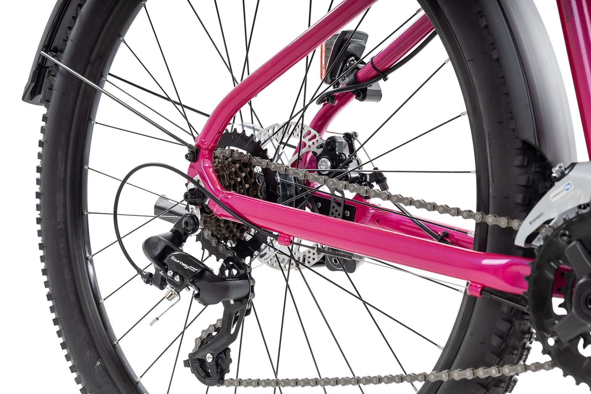 Axess Mountainbike MEEA ATB, 14 Gang Shimano RD-TX800-7 Schaltwerk, Kettenschaltung, MTB-Hardtail Damenrad 29 Zoll violett/rosa