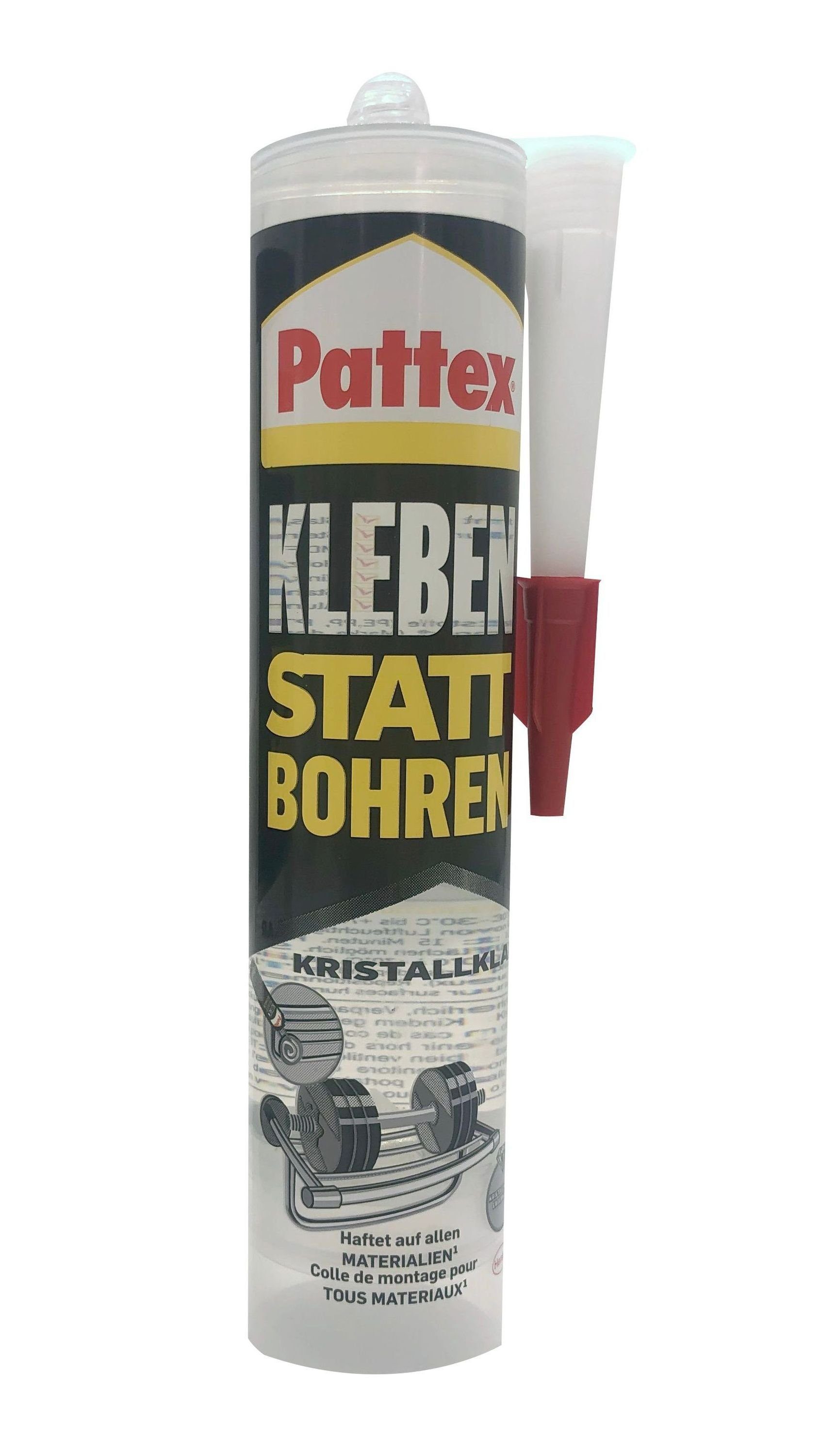 Pattex Montagekleber Pattex Montagekleber Kleben Statt Bohren Kristallklar,  290g, (1-tlg), Kleben statt Bohren, Kleber
