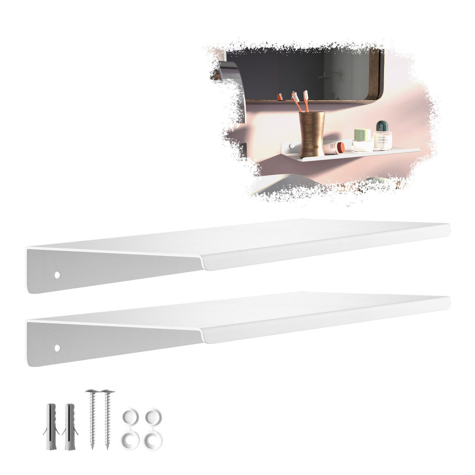 SO-TECH® Wandregal Schweberegal HOVER 35/45 x 13 x 3 cm inkl. Befestigungss günstig online kaufen