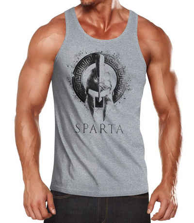 Neverless Tanktop Herren Tank-Top Aufdruck Sparta Helmet Krieger Warrior Spartahelm Fitness Muskelshirt Muscle Shirt Neverless® mit Print