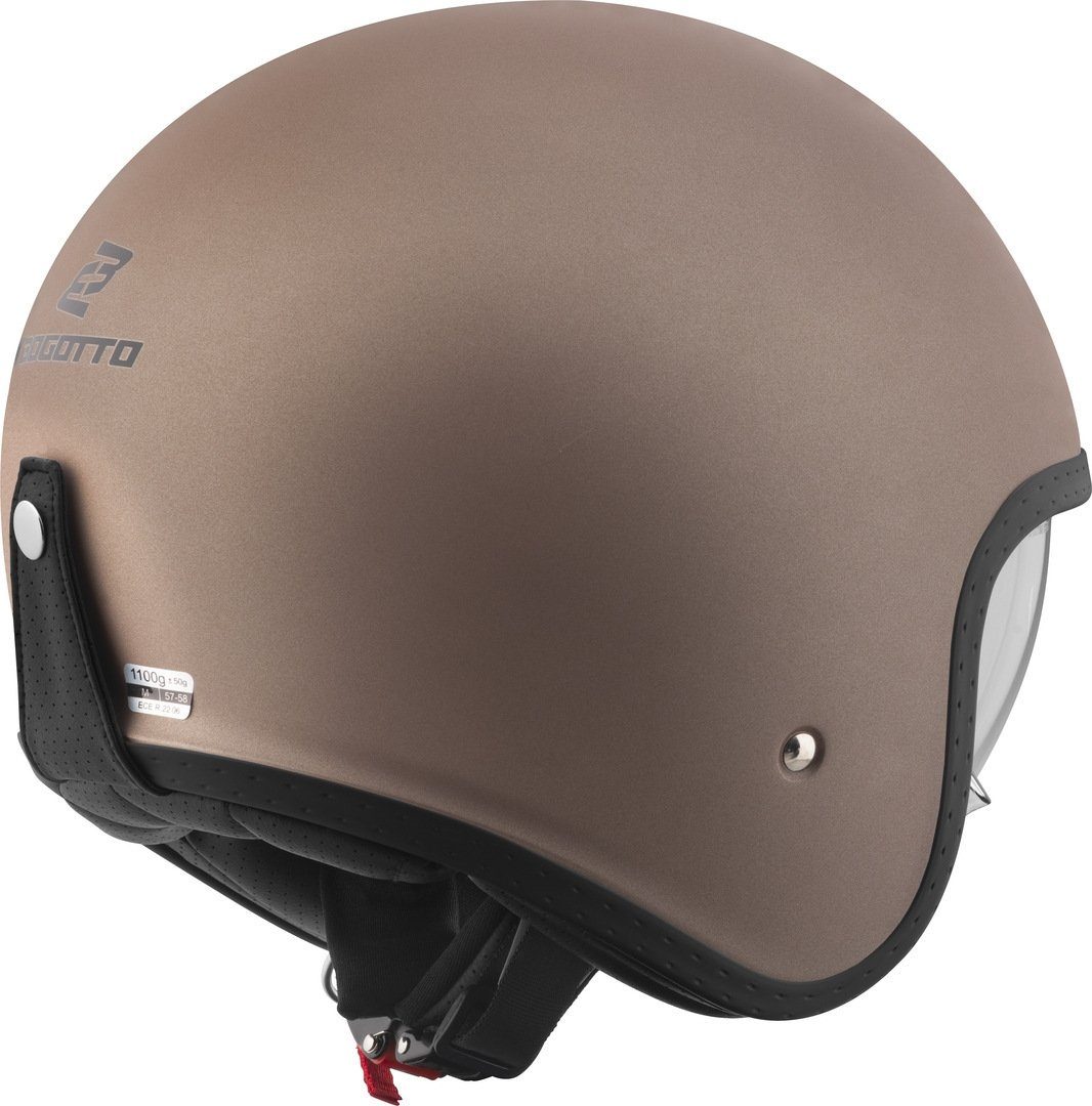 Bogotto Motorradhelm H589 Solid Jethelm, Ratschenverschluss, ECE 22.06
