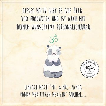 Mr. & Mrs. Panda Glas Panda Meditieren - Transparent - Geschenk, Hobby, Latte Macchiato, Me, Premium Glas, Edles Matt-Design