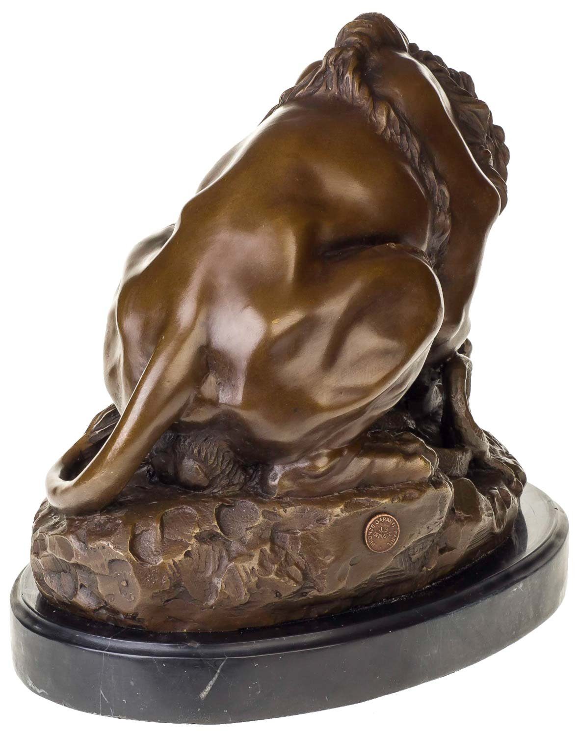 Aubaho Skulptur Bronzeskulptur Bronze nach Statue im Löwe Barye Schlange Antik-S Figur