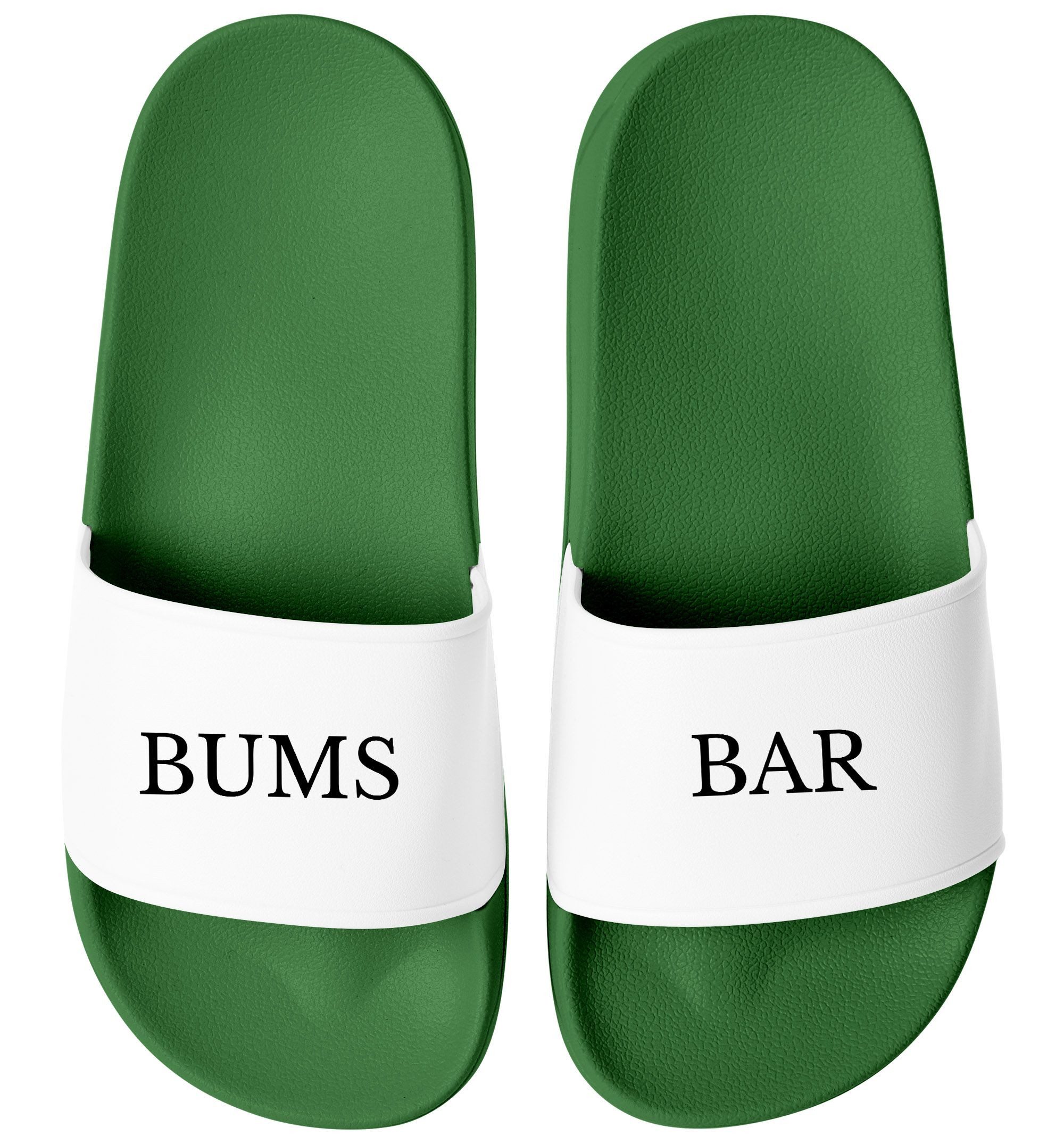 Badelatschen Herren mit Spruch BUMS BAR –Gadget Malle, Festival JGA – Badesandale