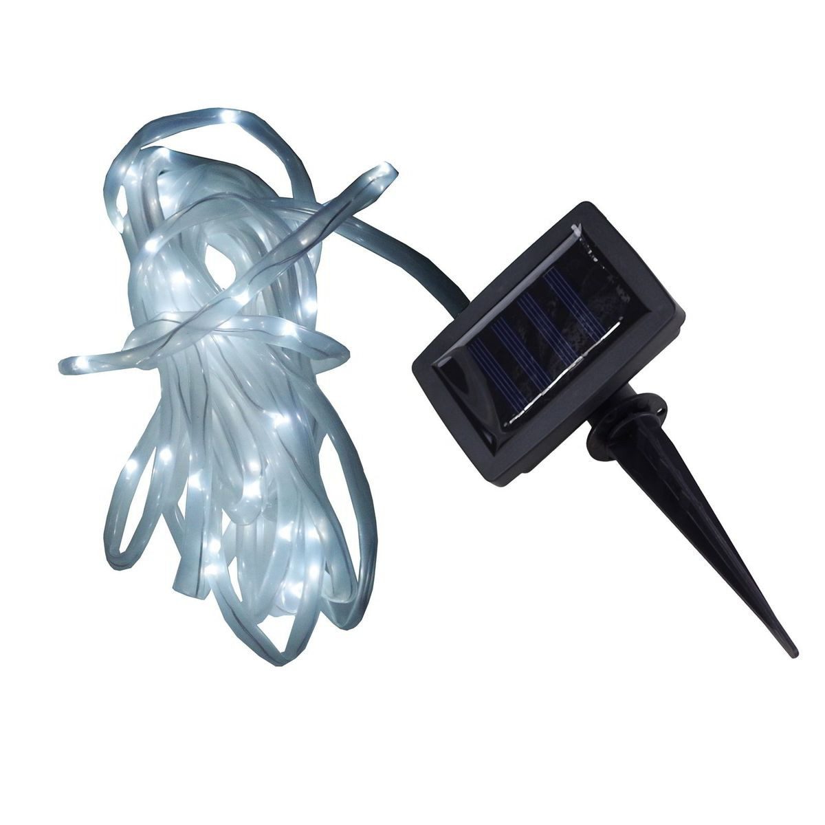 Haushalt International Lichterkette LED Solar Lichtschlauch mit 50 warmweißen LED und 7m Gesamtlänge, mit Dämmerungssensor