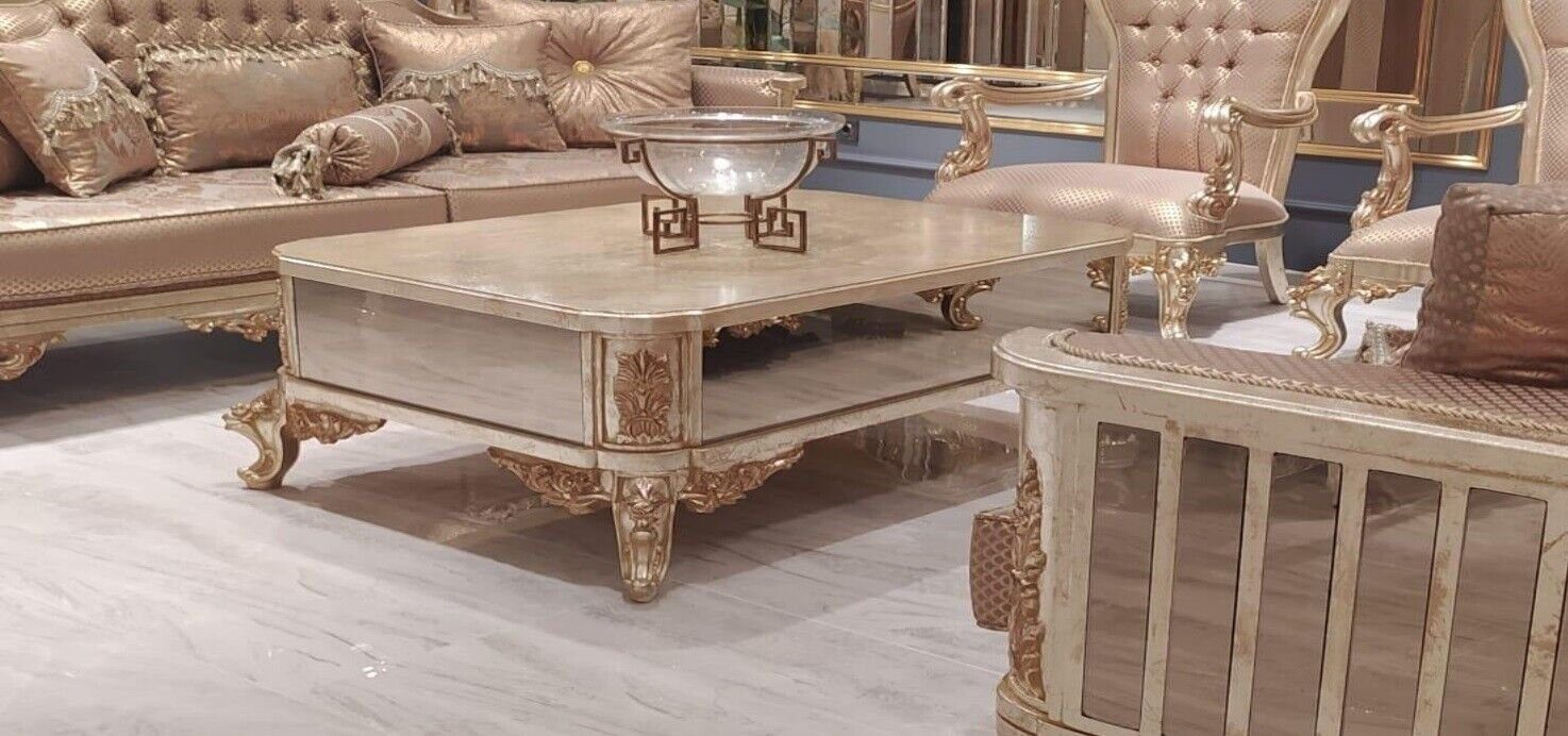 Couchtisch Couch Barock e Wohnzimmer Beistelltisch Sofa elegant dekorativ