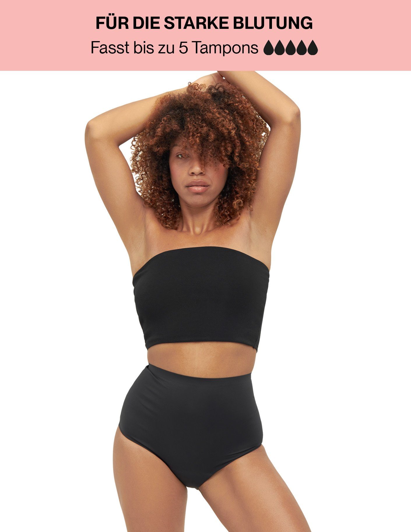 MyMonthlys Inkontinenzslip Periodenunterwäsche MONA High Waist 3er schwarz starke Blutung