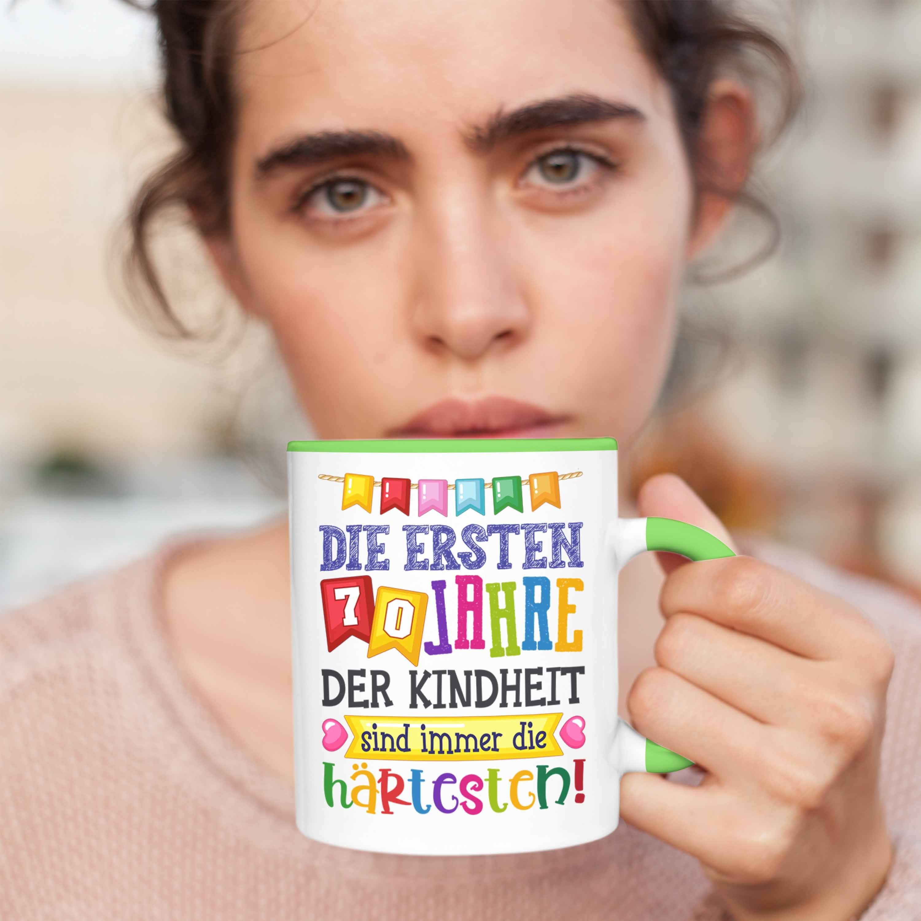 Opa Geschenk Spruch Trendation Grün 70. Tasse 70er - Oma Tasse Geschenkidee Geburtstag Trendation Lustig