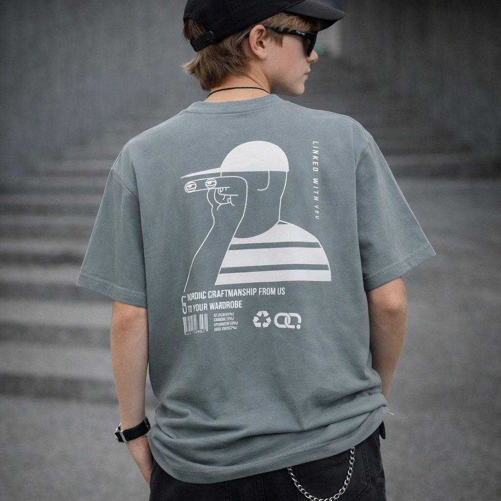 GRUNT T-Shirt Villaher (1-tlg) Grafik-Print auf der Rückseite