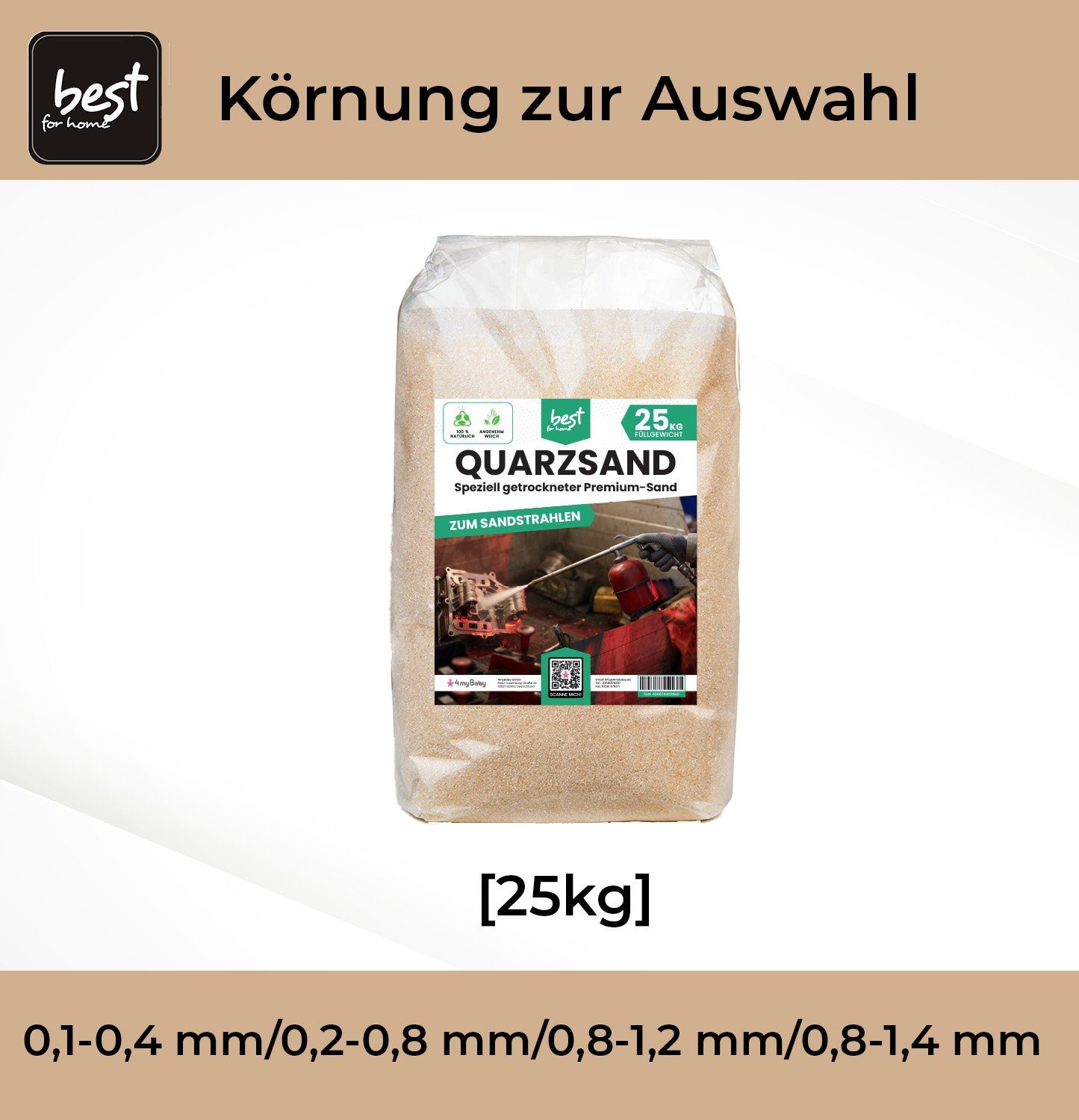 Best for Home Sandstrahlen zum Kg 25 Sand