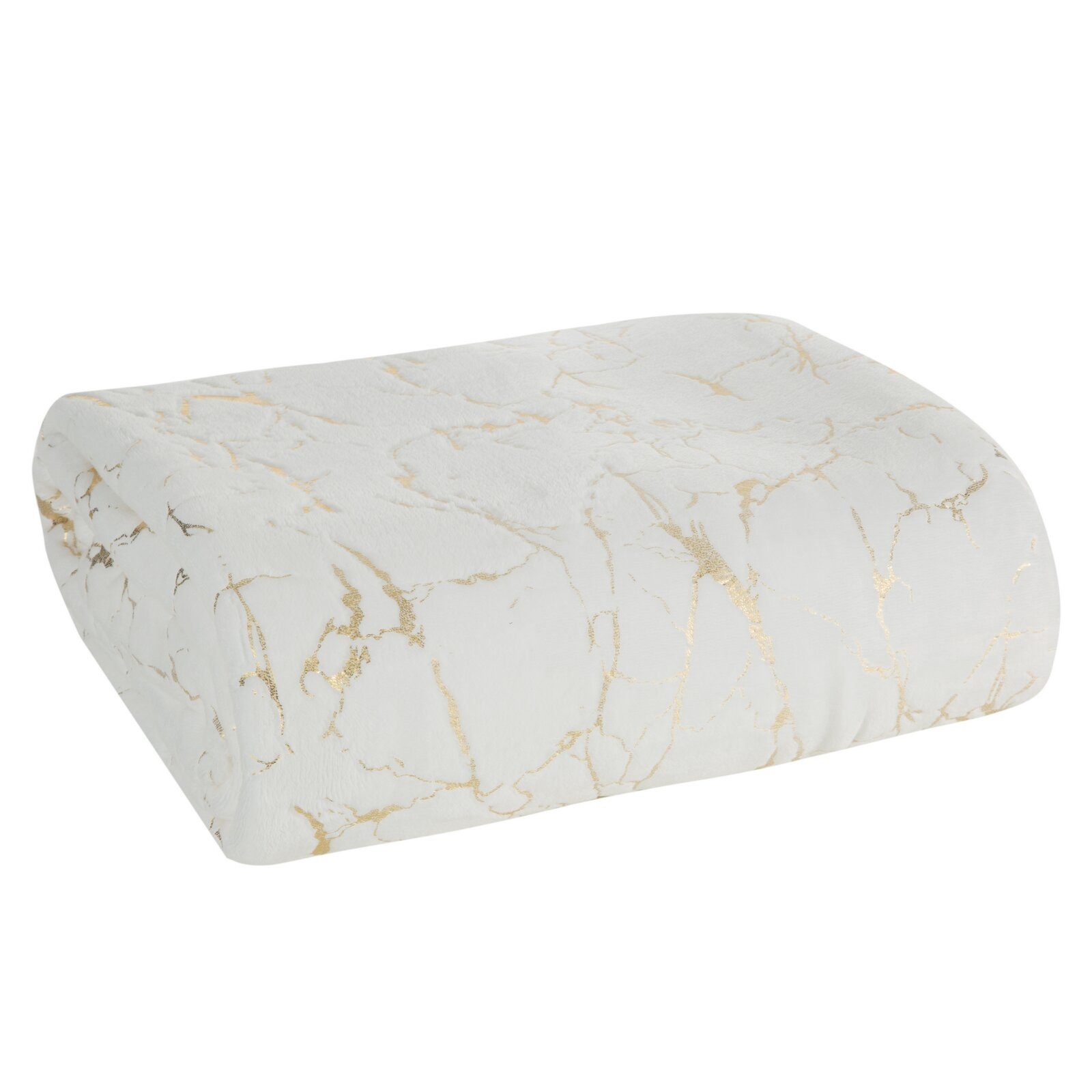 Wohndecke MARMOR, Eurofirany, 150x200 goldenes Marmor-Muster, günstig online kaufen