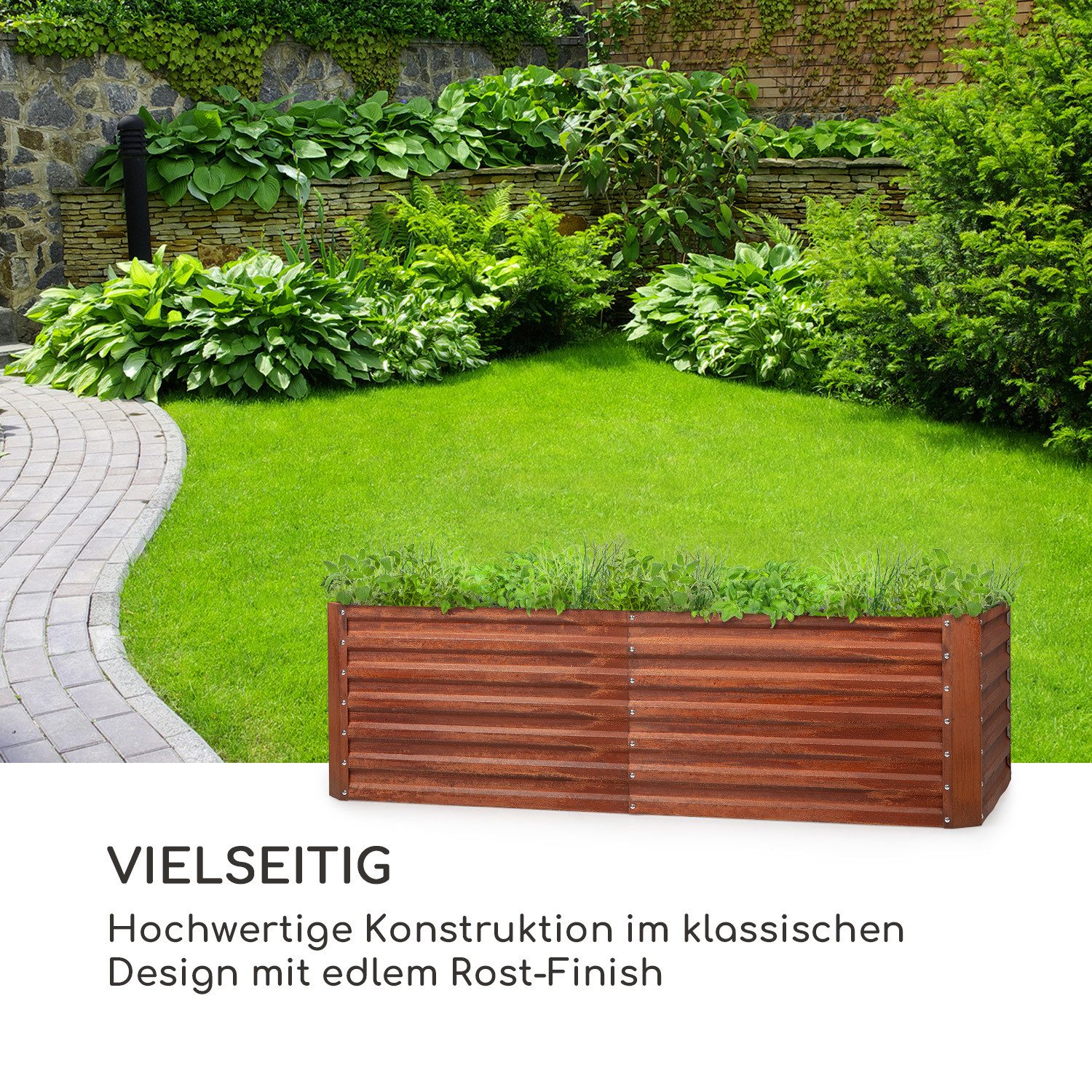 Thumbnail - blumfeldt Hochbeet Rust Grow Hochbeet Metall (5 St), Pflanzkübel Outdoor Balkon außen groß Metall Garten