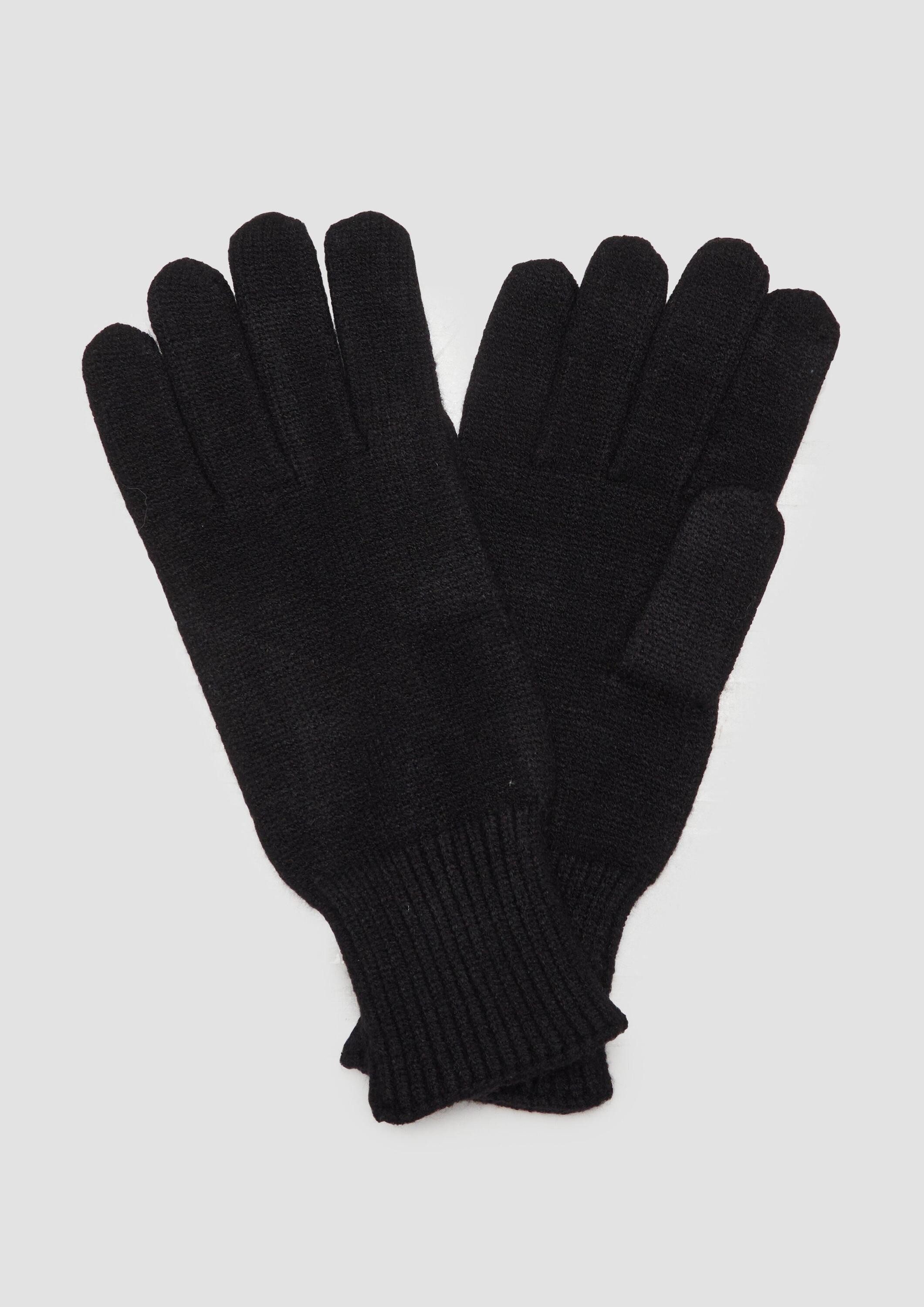s.Oliver Strickhandschuhe Handschuhe Strick-Handschuhe mit Rippbünchen