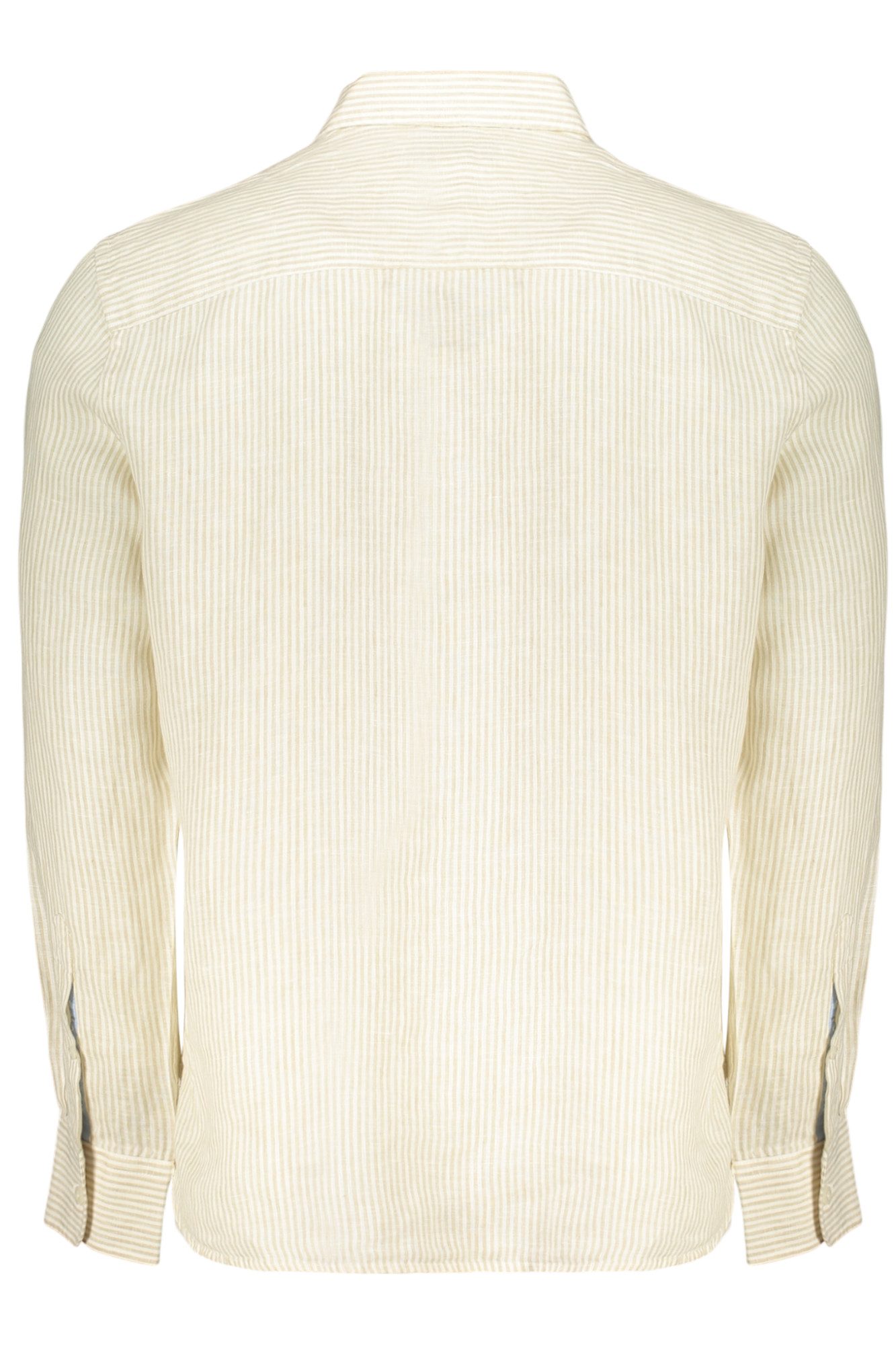 North Sails Langarmhemd Herren Langarmhemd Beige mit Streifen und Französischem Kragen