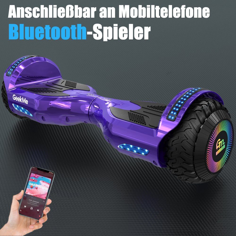 CITYSPORTS Balance Scooter GEEKME Z5 series Hoverboard mit Dualmotor 300W mit Bluetooth Player 15 00 km h 6.5 Hoverboard mit LED Leuchter max.Geschwindigkeit 15km h