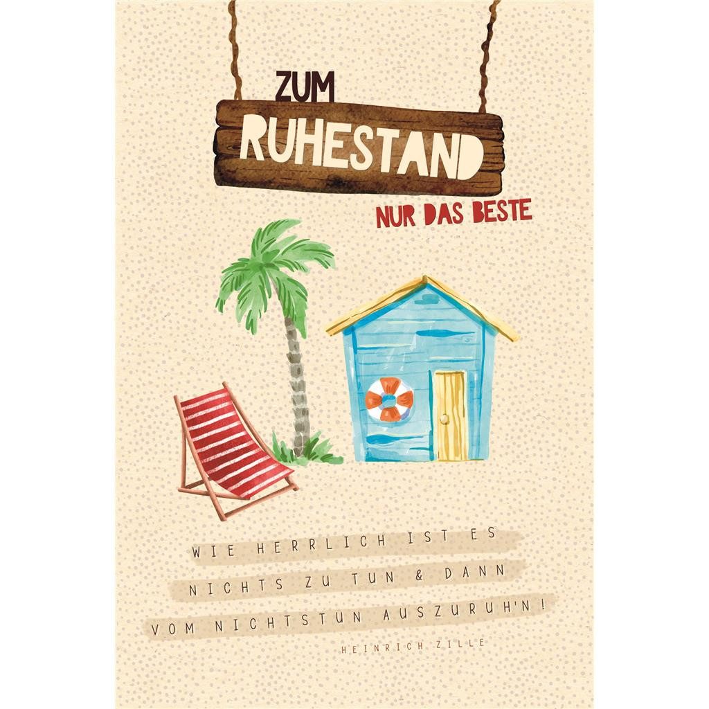 Grußkarten Ruhestand Karte mit Umschlag folienfrei unverpackt Greenline