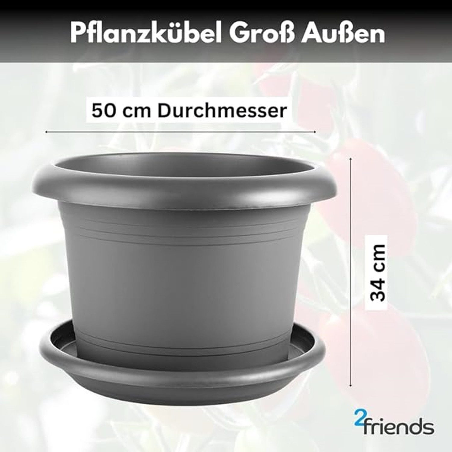 SUSTANIA Blumentopf Eleganter Pflanzkübel mit Untersetzern günstig online kaufen