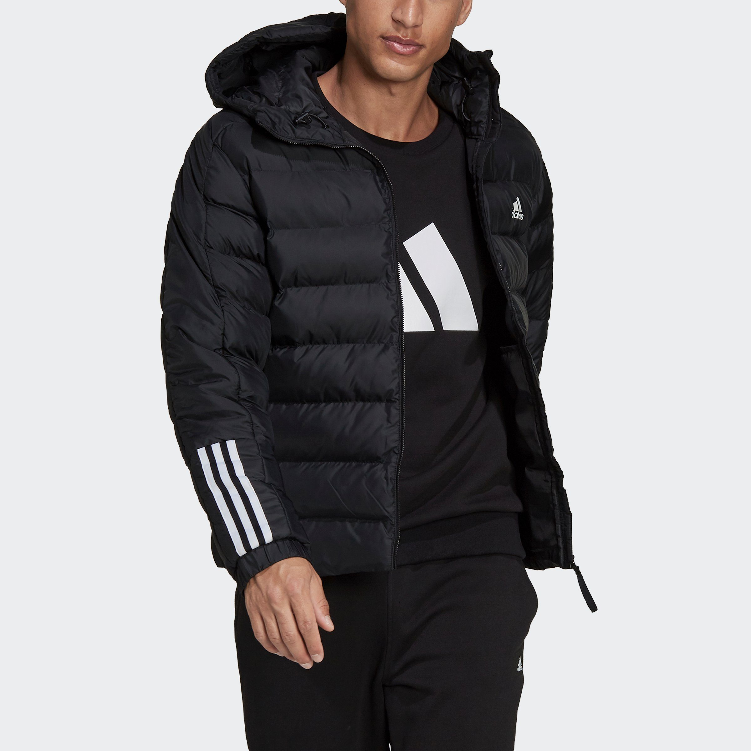 ITAVIC Black HOODED Sportswear MIDWEIGHT 3STREIFEN adidas Outdoorjacke