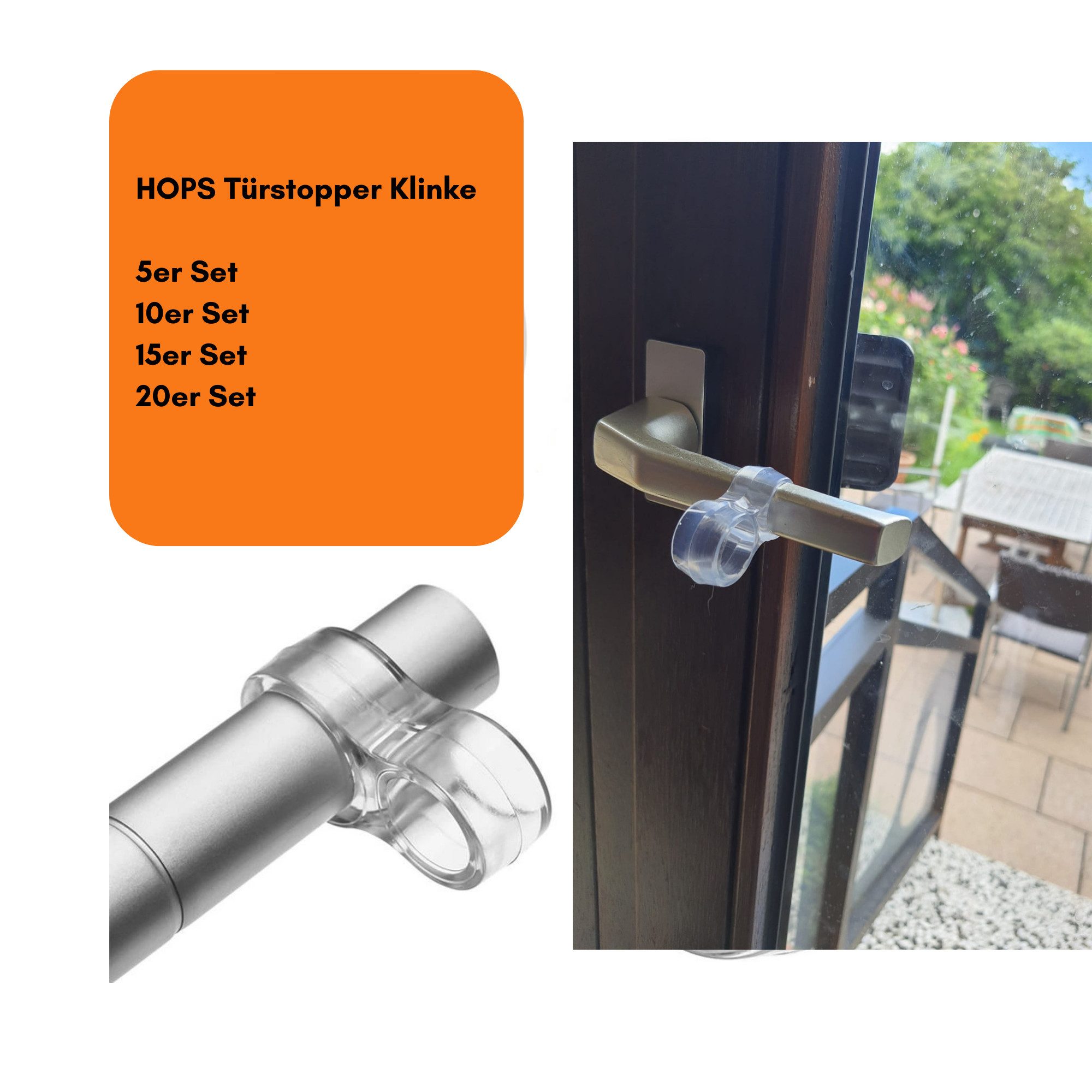 HOPS Türstopper für Klinke (5-10-15-20er Set, 5 St), aus Silikon – Bild 4 von 5