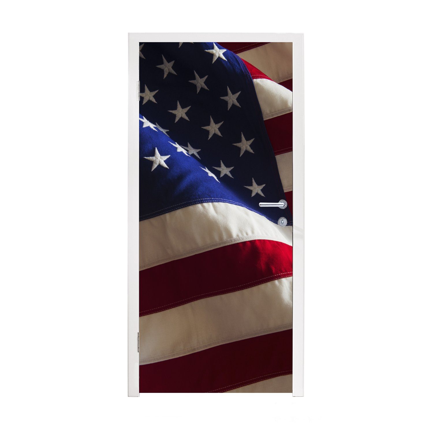 MuchoWow Türtapete Ausschnitt aus einer Flagge der Vereinigten Staaten, Matt, bedruckt, (1 St), Fototapete für Tür, Türaufkleber, 75x205 cm | Türtapeten