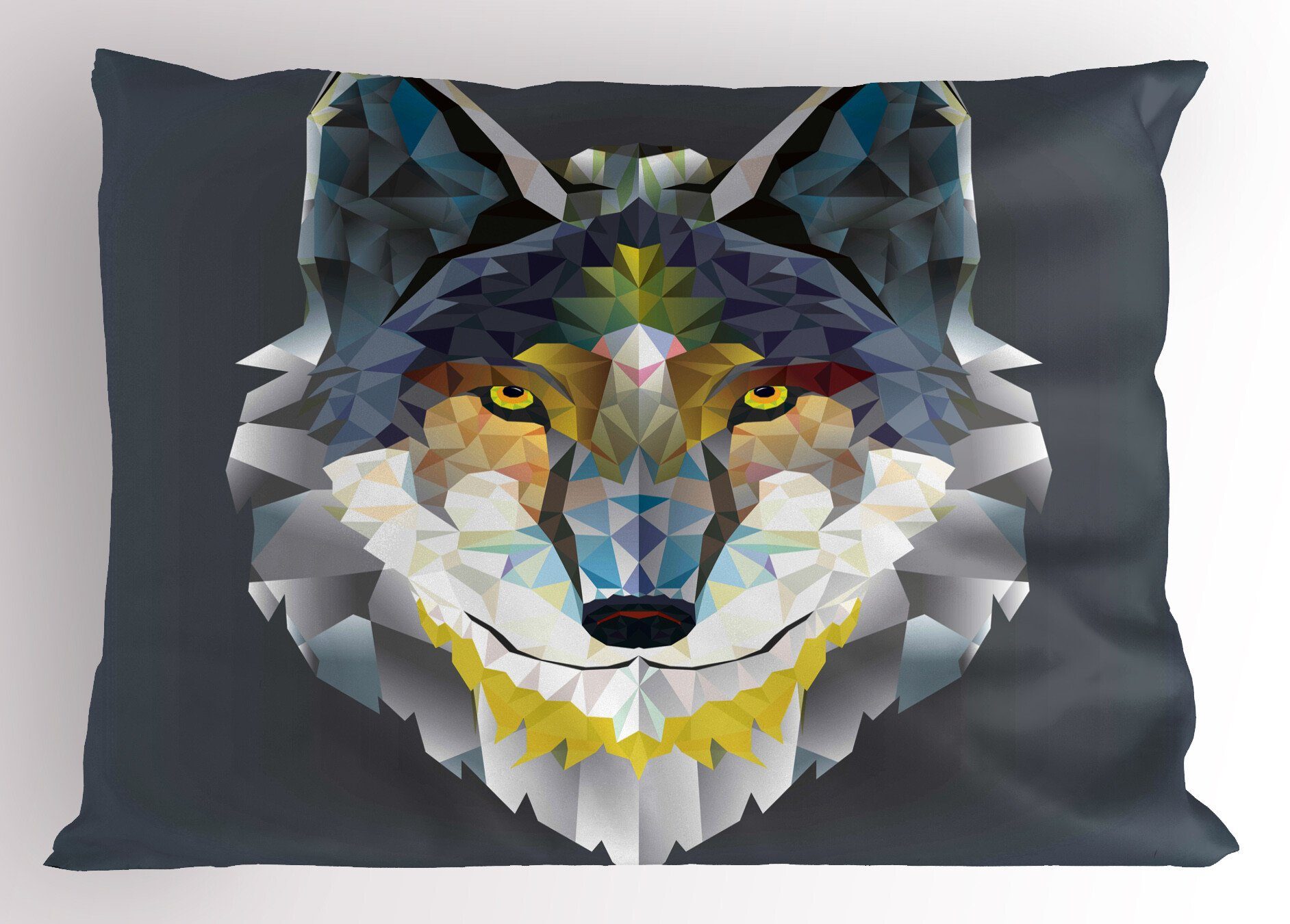 Kissenbezüge Dekorativer Standard King Size Gedruckter Kissenbezug, Abakuhaus (1 Stück), Tier Wolf Coyote Portrait-Kunst