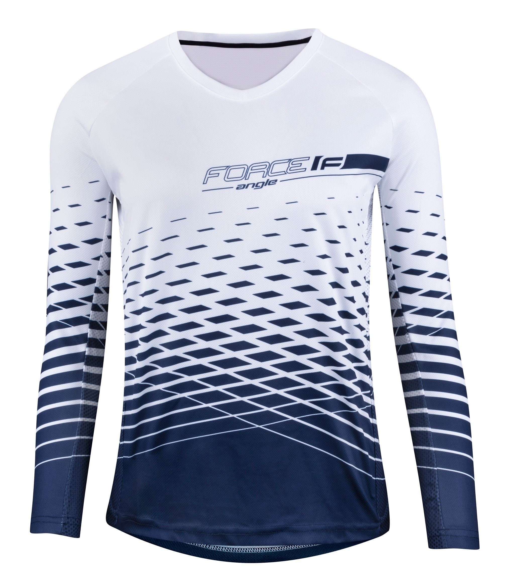 Radtrikot Jersey F MTB ANGLE weites Shirt blau-weiß %%%