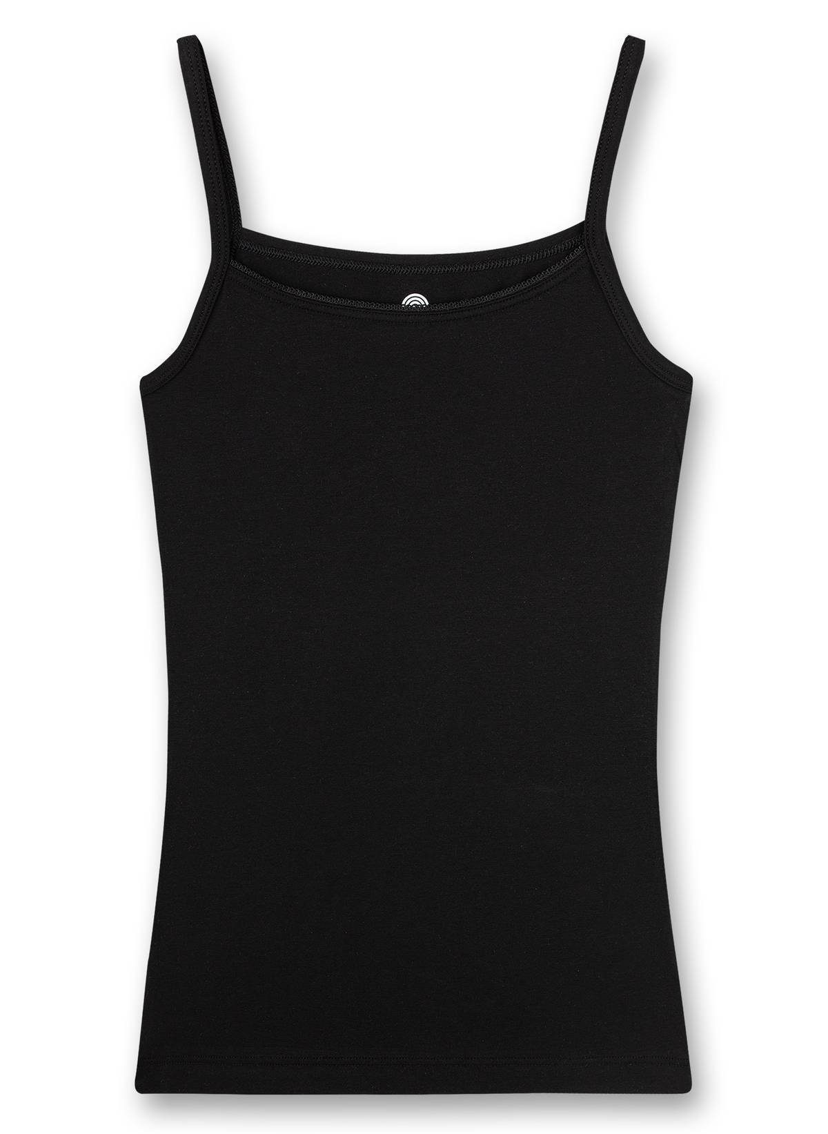 Sanetta Unterhemd Arme, Unterhemd, Top - 2er ohne Pack Schwarz Mädchen Shirt