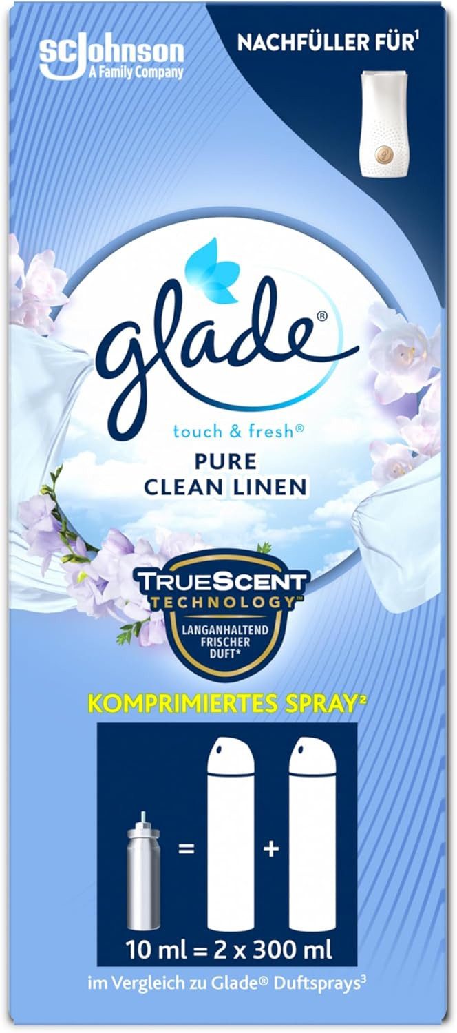 Glade Raumduft Touch & Fresh Nachfüller, Pure Clean Linen, 10 ml