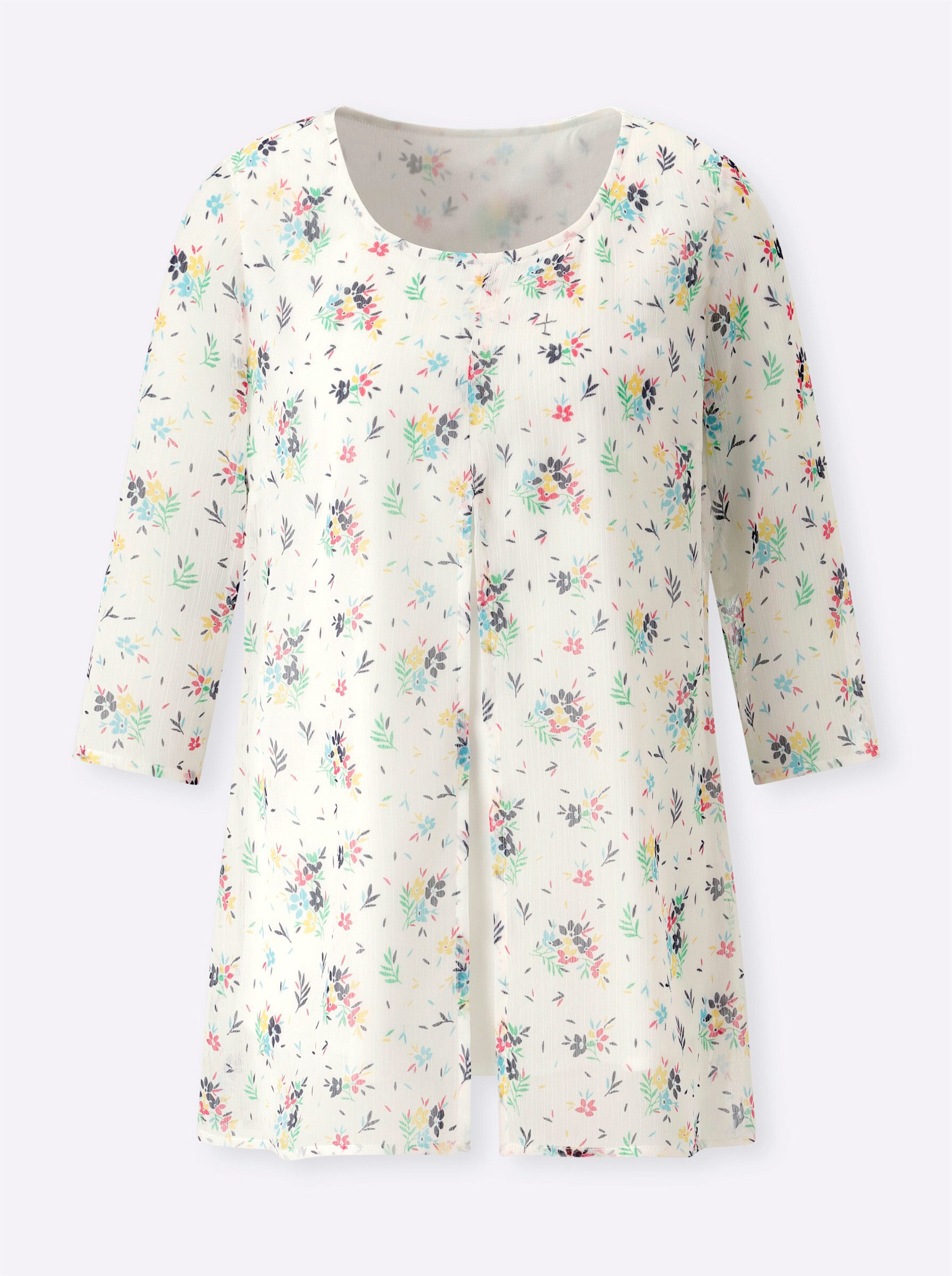Sieh an! Klassische Bluse Longbluse 3/4-Arm günstig online kaufen