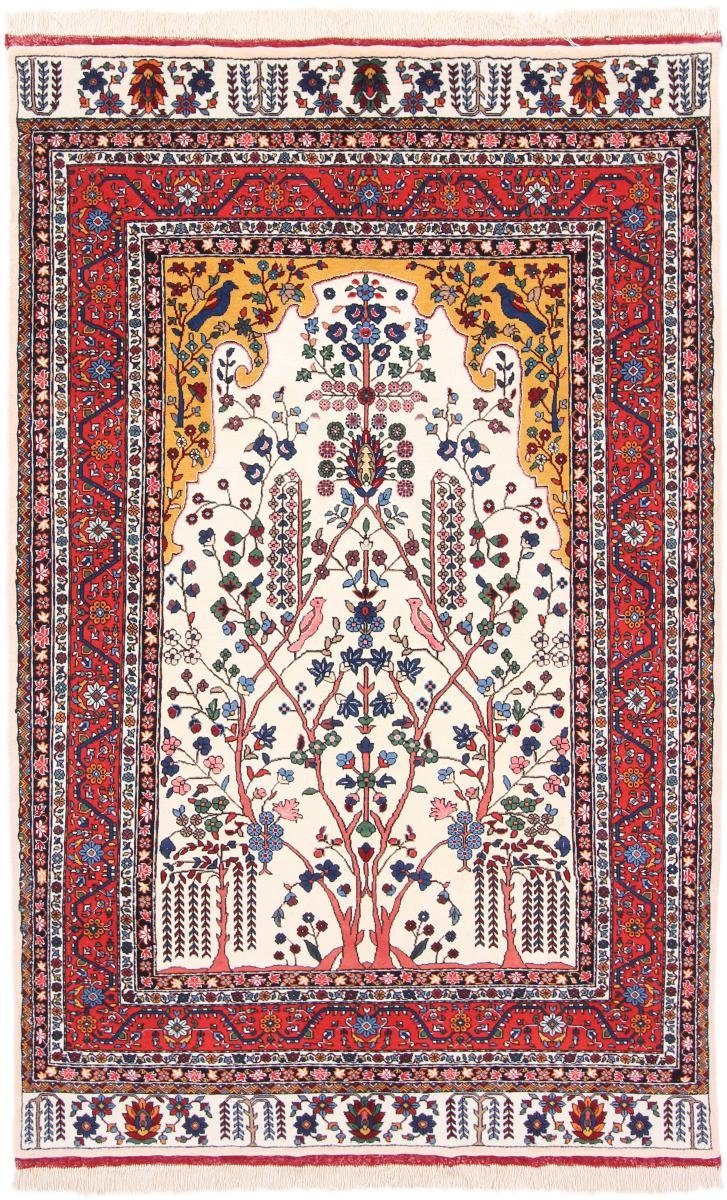 Orientteppich Mashhad Seidenkette 123x198 Handgeknüpfter Orientteppich, Nain Trading, rechteckig, Höhe: 12 mm
