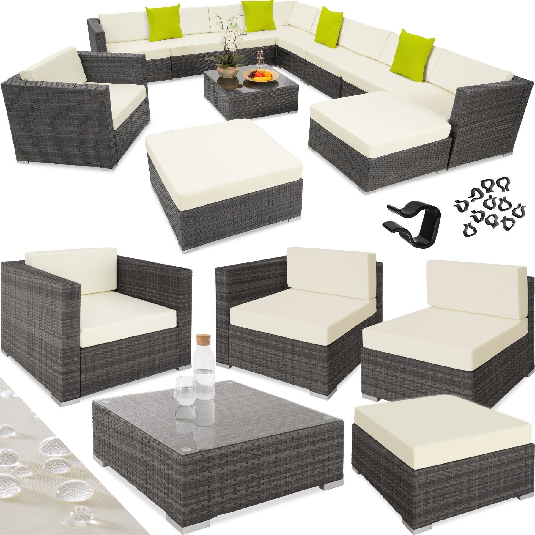 tectake Loungeset Rattan Lounge, (Set., 12-tlg), günstig online kaufen