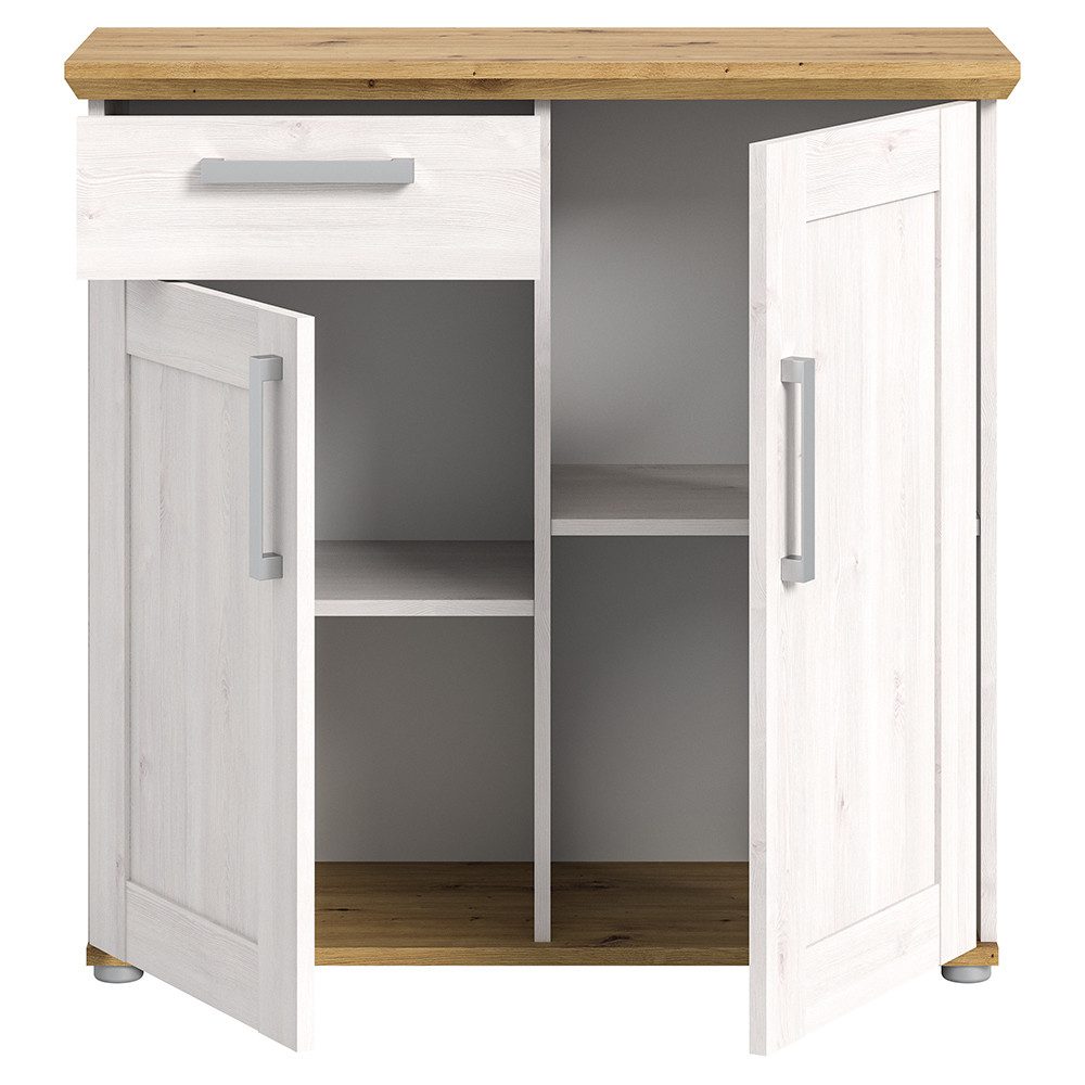 Lomadox Kommode VISOKO-158, 95 cm breit in Lärche & Eiche, Landhaus-Stil