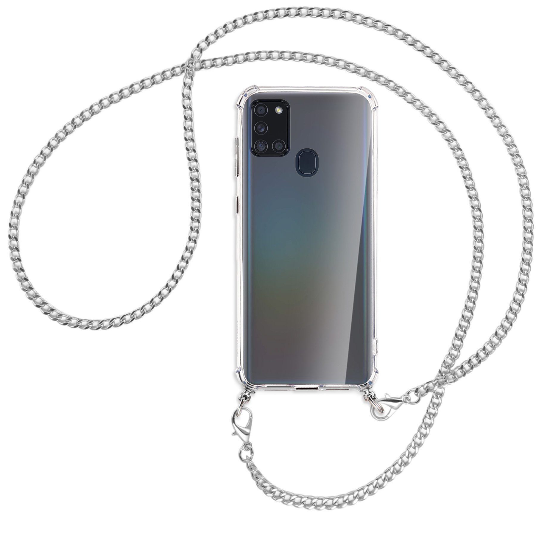 mtb more energy Handykette für Samsung Galaxy A21s [NC-244-MK], Umhängehülle mit Metallkette [NC-244-MK]