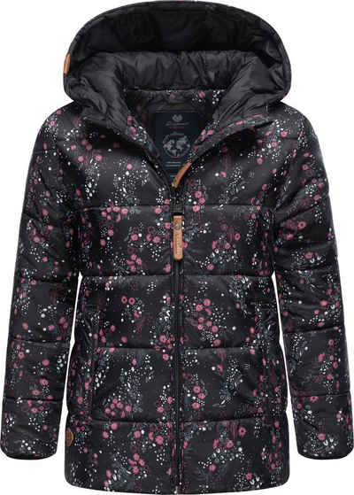 Ragwear Winterjacke Roxanka Flowers stylische Mädchen Winter Steppjacke mit floralem Print