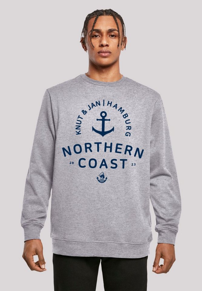 F4NT4STIC Kapuzenpullover Nordsee Knut & Jan Hamburg Print, Basic Crewneck,  entspannter Look, Regular Fit