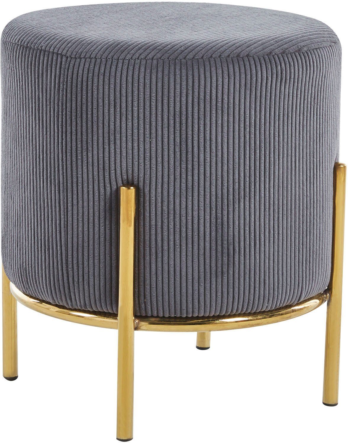 SalesFever Polsterhocker, mit Design-Gestell aus goldfarbenem günstig online kaufen