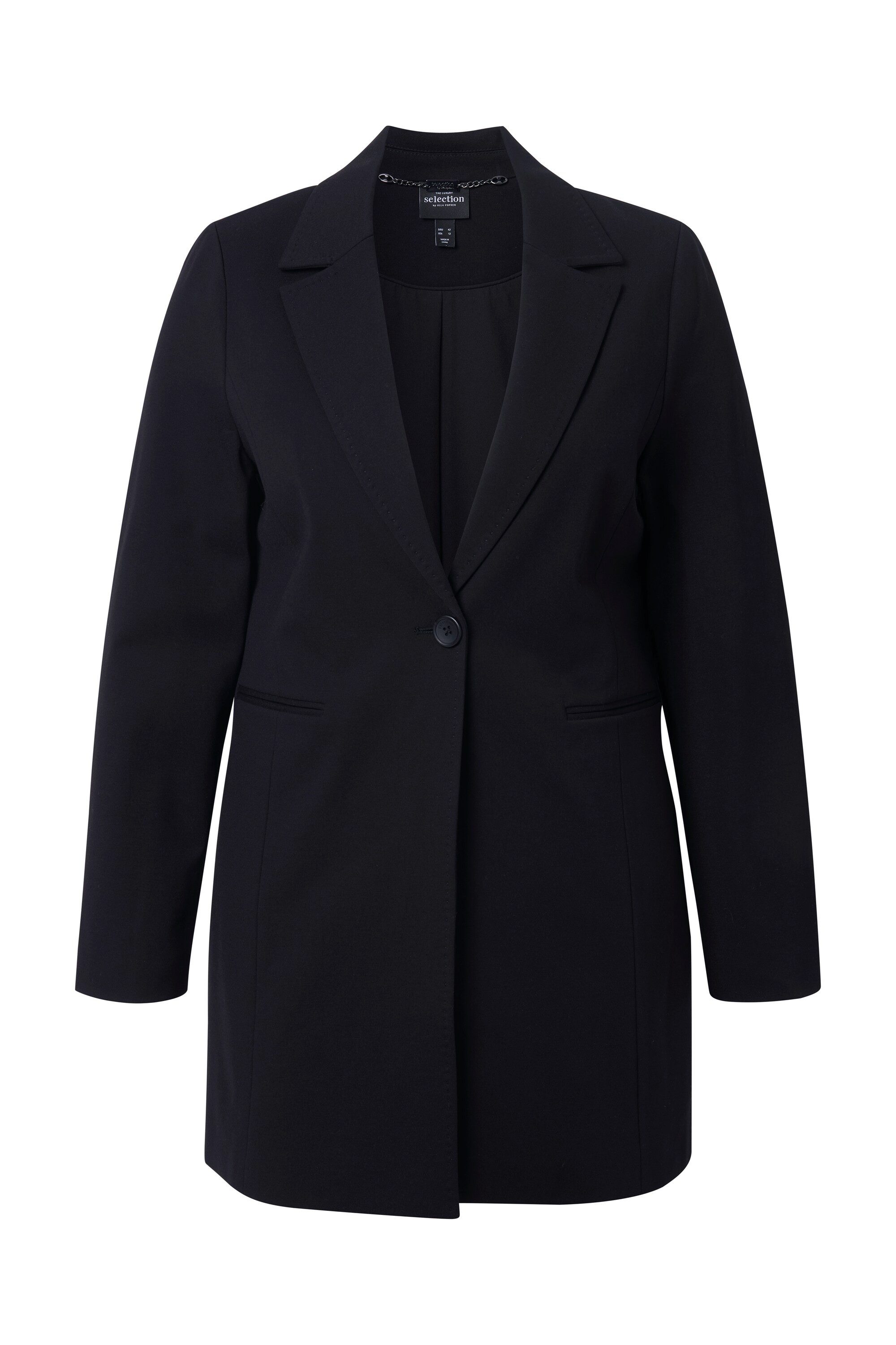 Ulla Popken Blusenblazer Punto-Blazer Reverskragen Langarm Komplettfutter