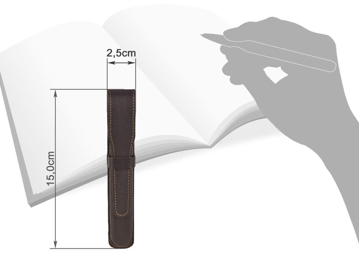 Sonnenleder Schreibgeräteetui Handke, Stiftetui, Federtasche, süddeutsches Rindleder